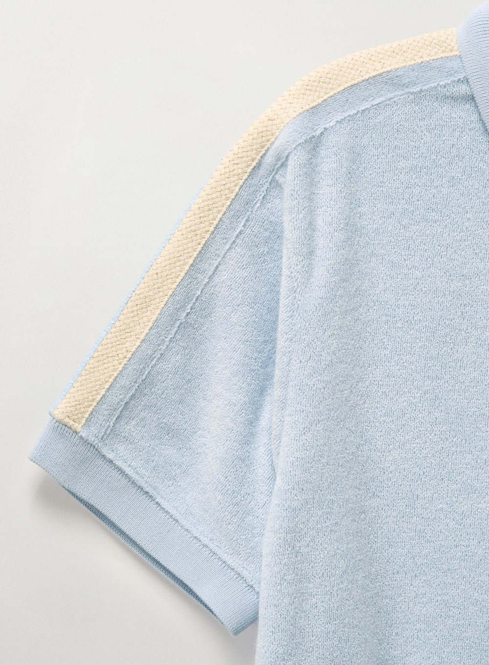 [satur] (W) Lawton Terry Pique Polo T-Shirt - Sky Blue