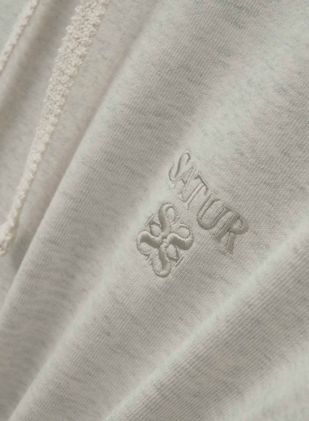 [satur] Apero Loose Fit Tuck Pocket Hoodie - Melange Ivory