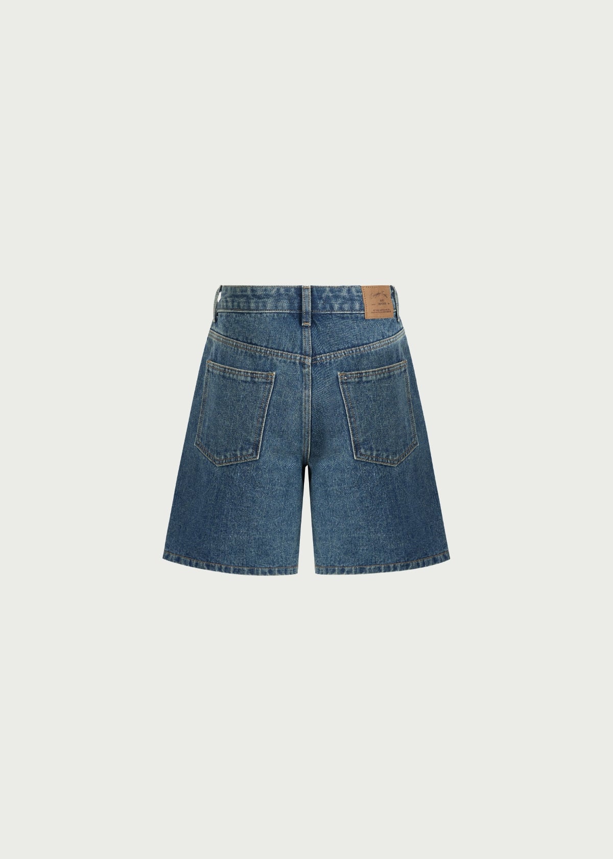 Depound color half denim pants - medium blue