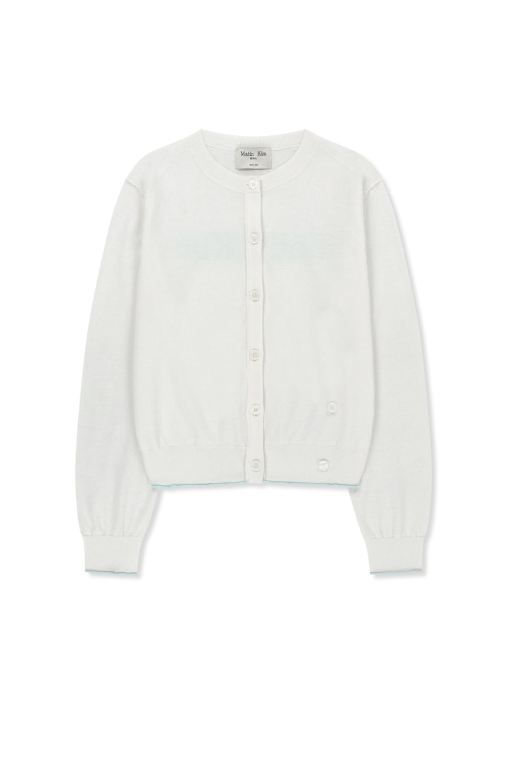 Matinkim Back Logo Sheer Cardigan For Women IN White