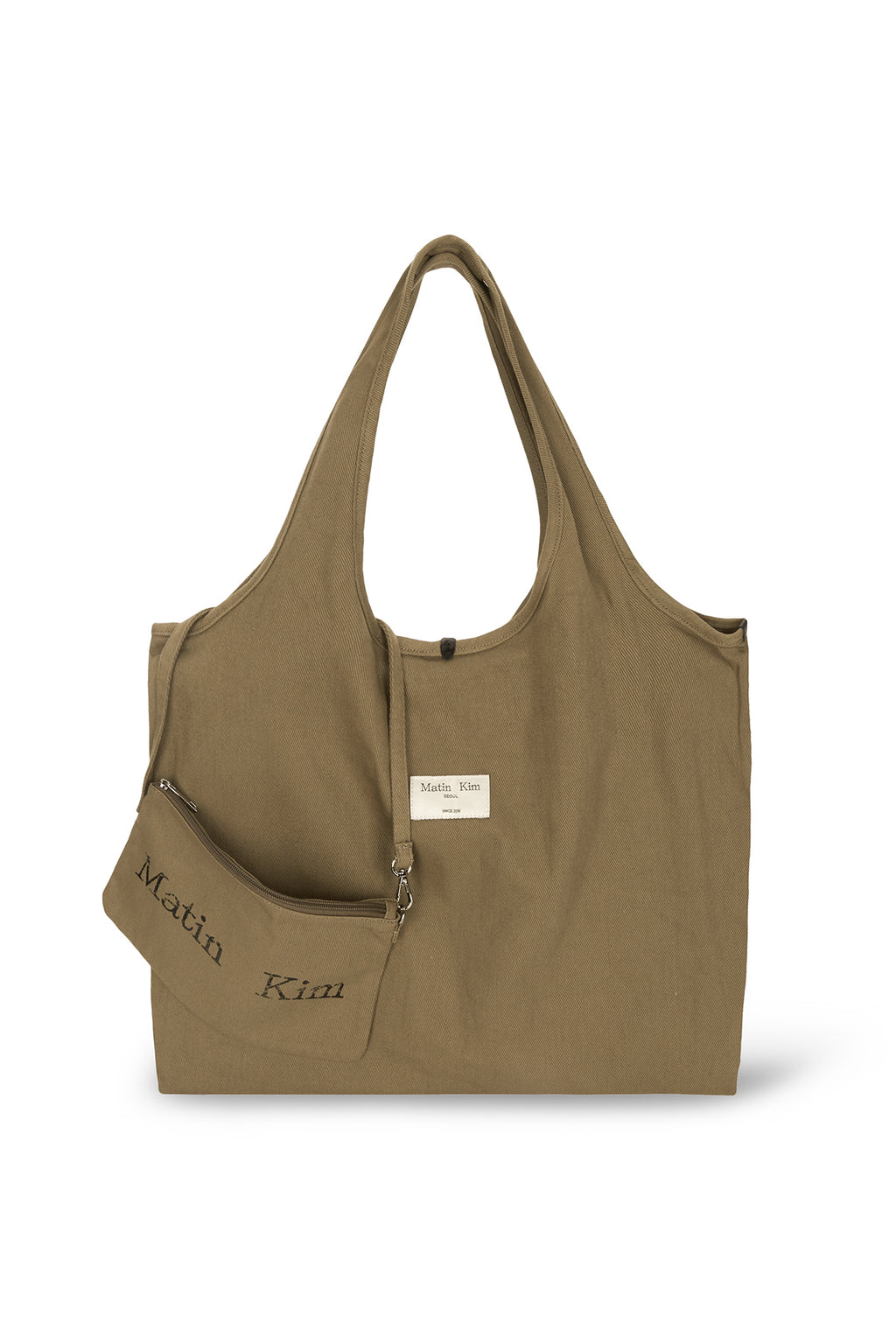 [matinkim] MATIN CRACKED LOGO ECOBAG IN KHAKI