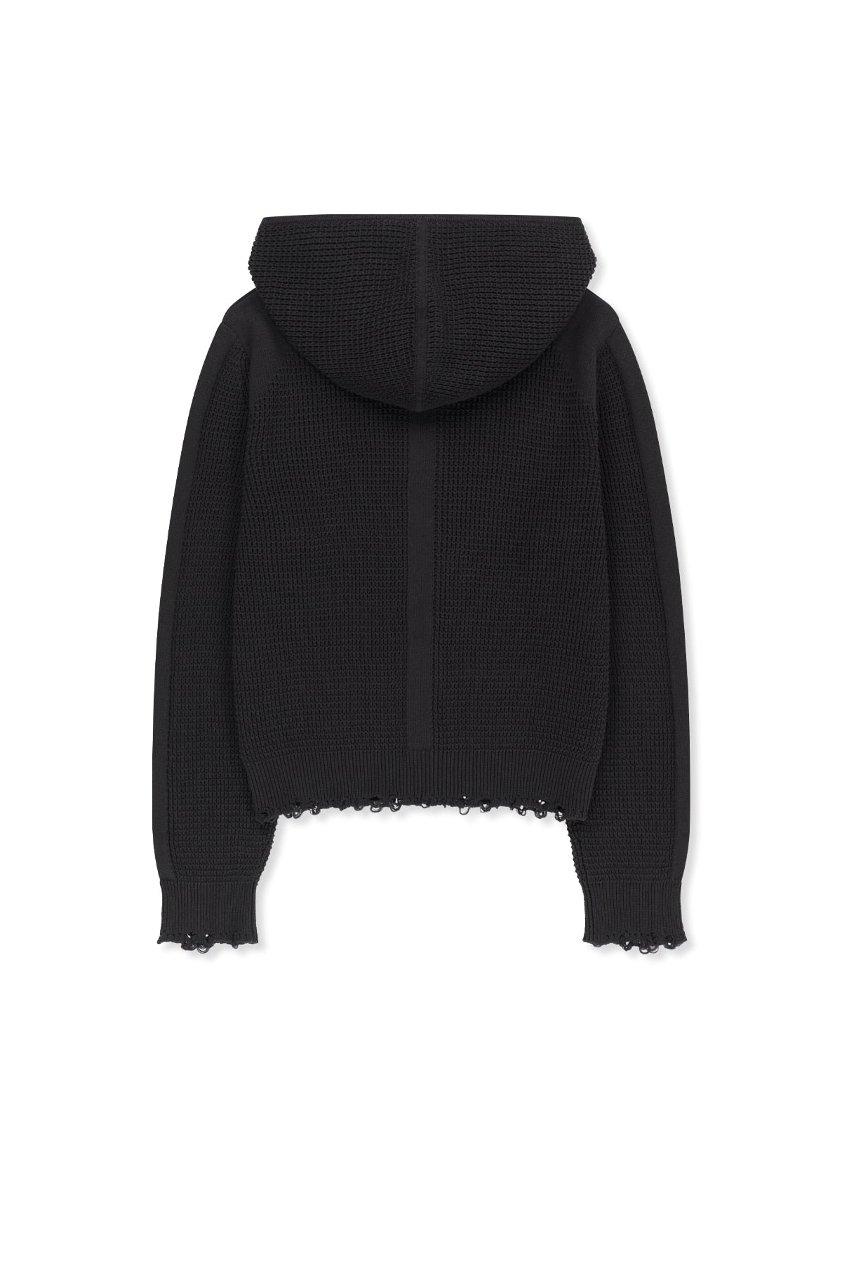 Matinkim Waffle Texture Hoody Knit Zip UP IN Charcoal