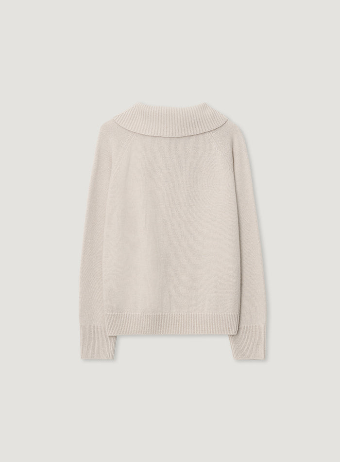 Mango Maniplease Aoi Half Zip Knit Oat