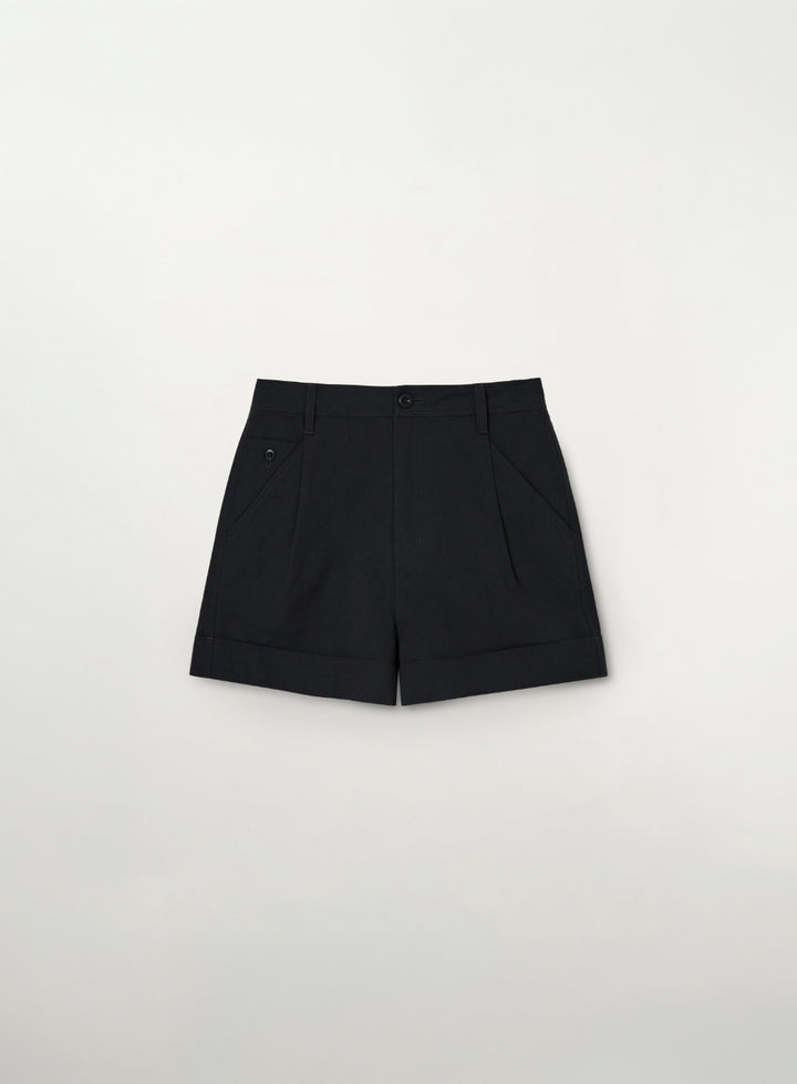 Satur (W) Pocket Cotton Chino Shorts - Black