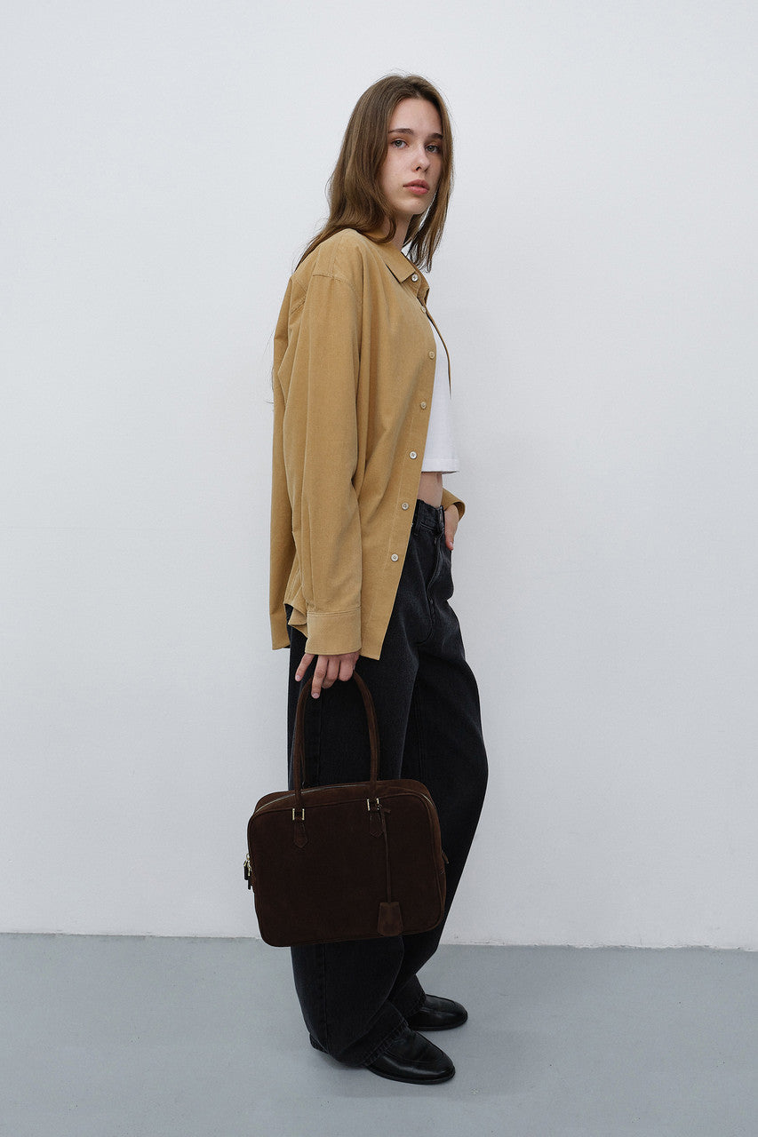 Dunst Classic 28 Suede Bag Deep Brown