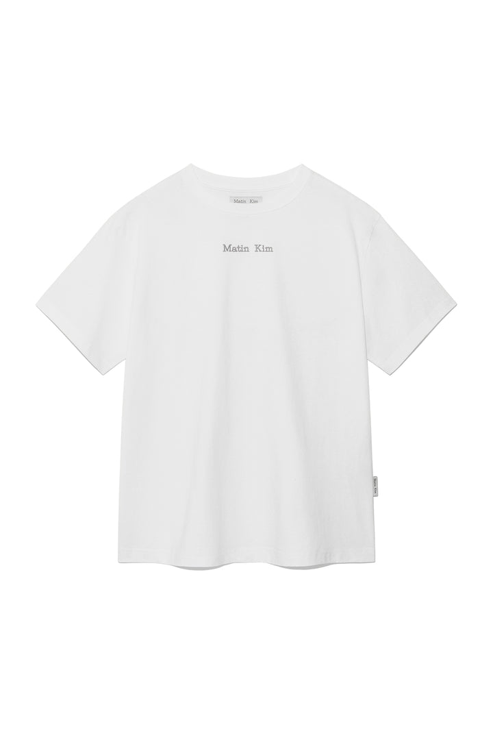 Matinkim Embroidery Small Logo Oversize Top IN White