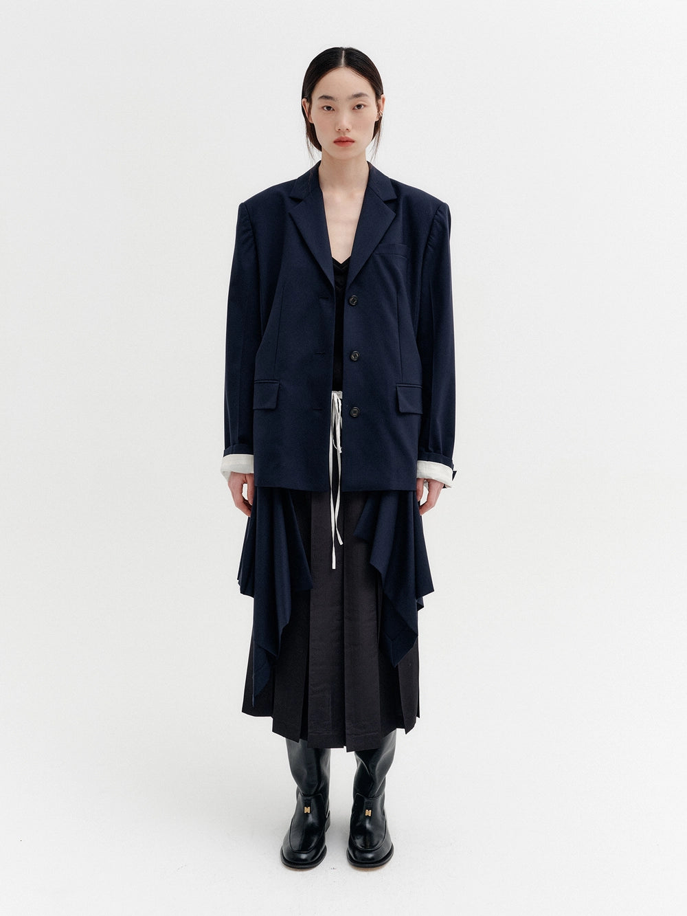 EENK Transformable Single-Breasted Jacket - Navy