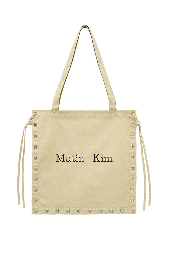 Matinkim Eyelet Logo Canvas Ecobag IN Beige