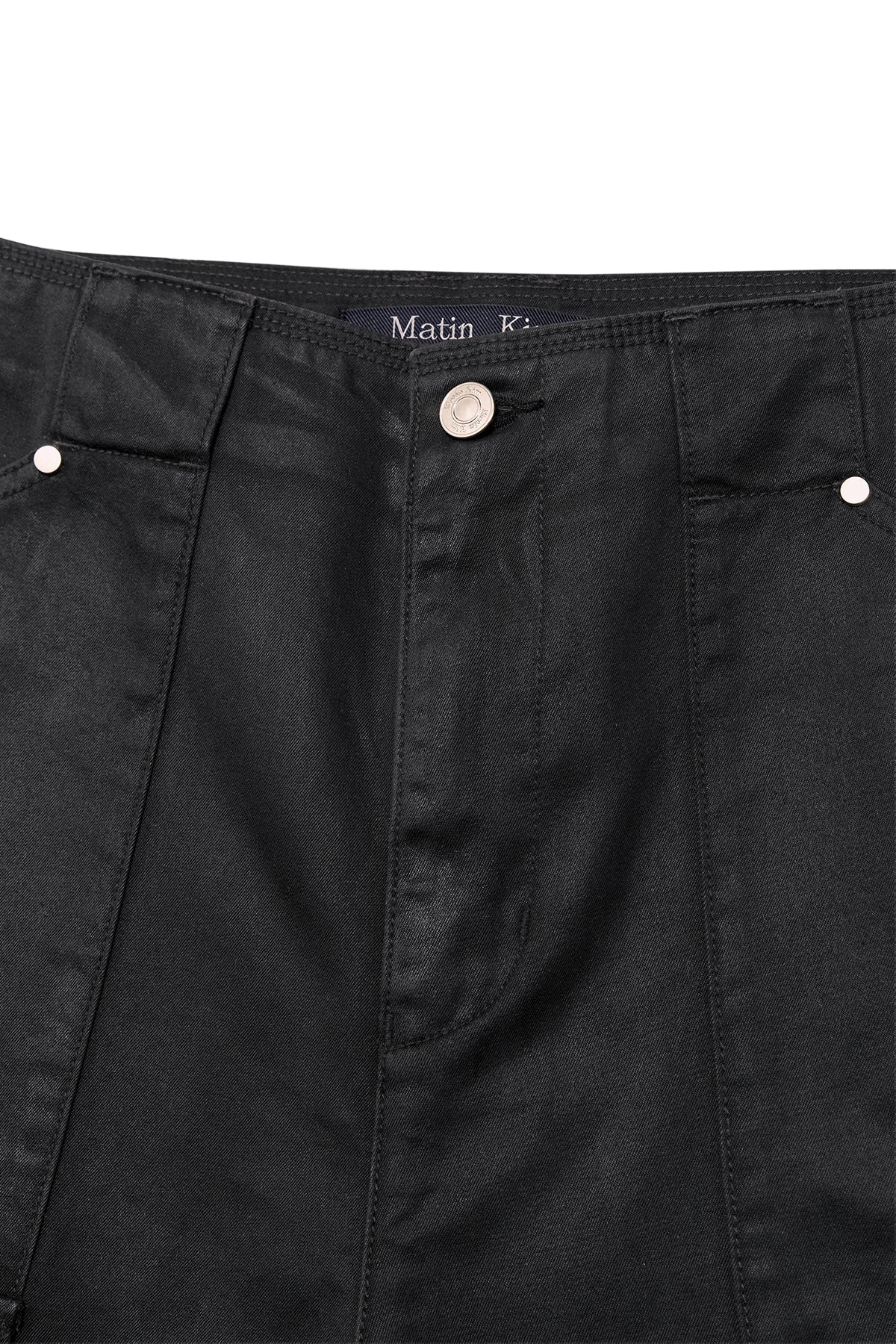 Matinkim Coated Cotton Bermuda Pants For Men IN Charcoal