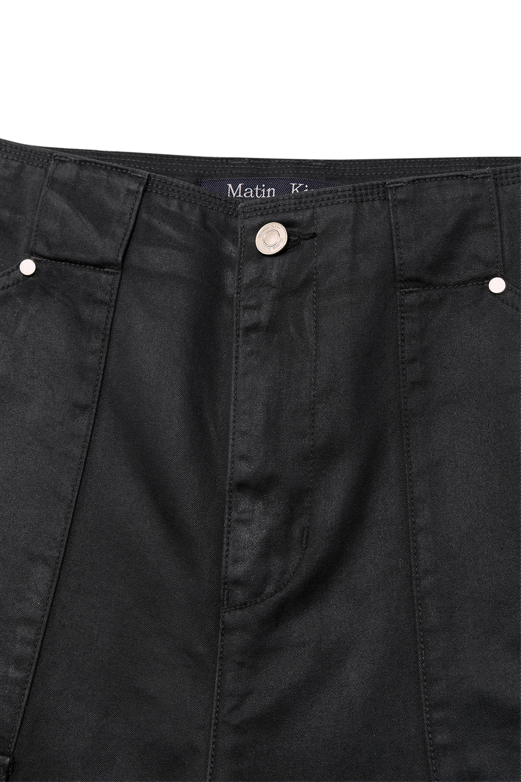 Matinkim Coated Cotton Bermuda Pants For Men IN Charcoal