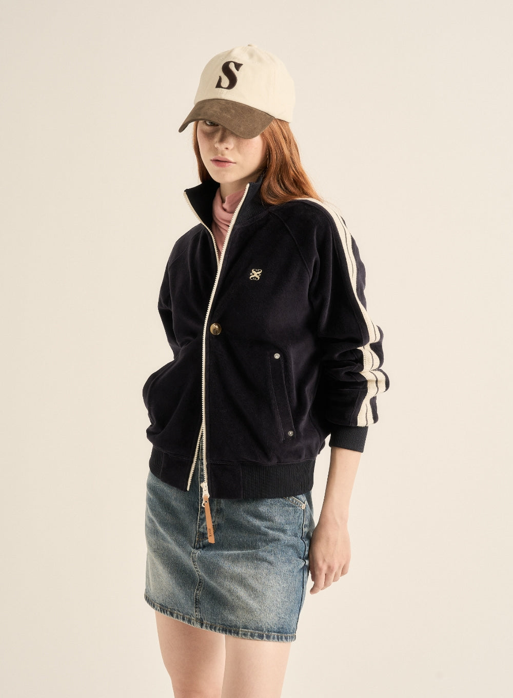 [satur] Vintage Mix Casual Ball Cap - Cream Brown