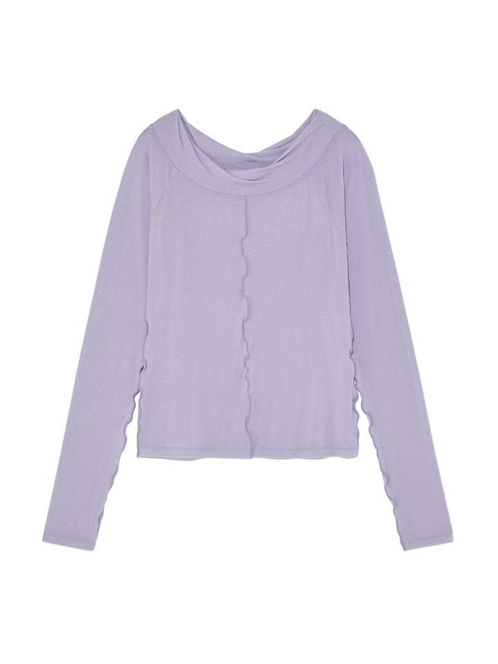 Matinkim Wide Neck Raglan Long Sleeve IN Lilac