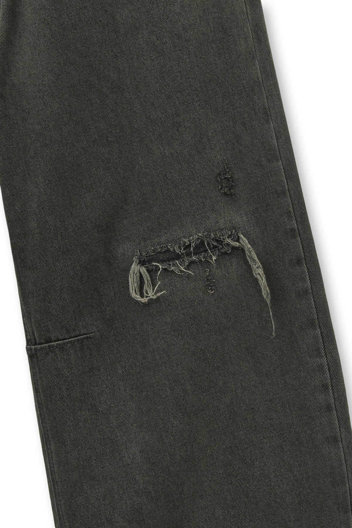 [matinkim] BACK LOGO WIDE DENIM PANTS IN CHARCOAL