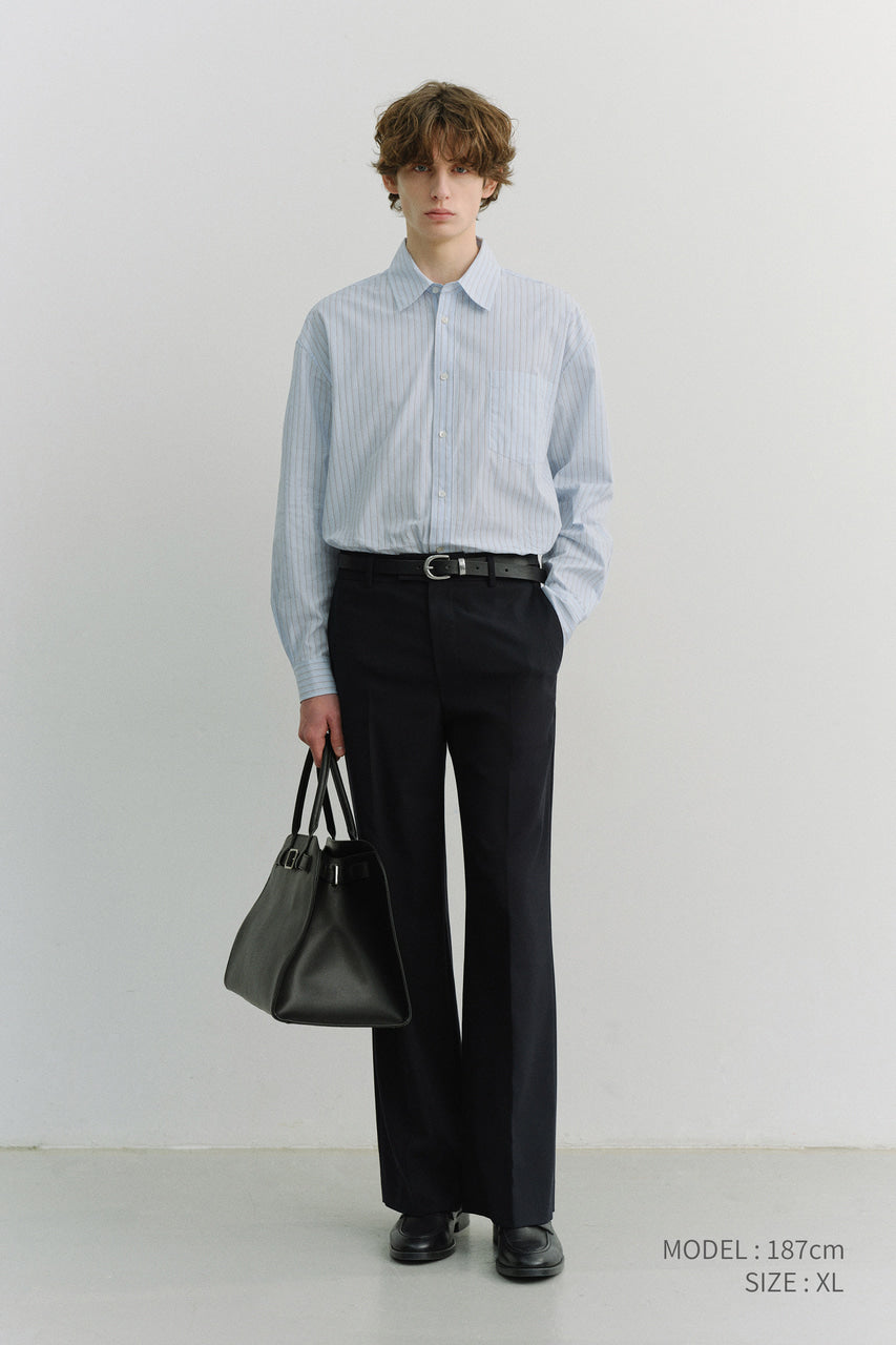 Dunst Unisex Oversized Striped Shirt Sky Blue Stripe