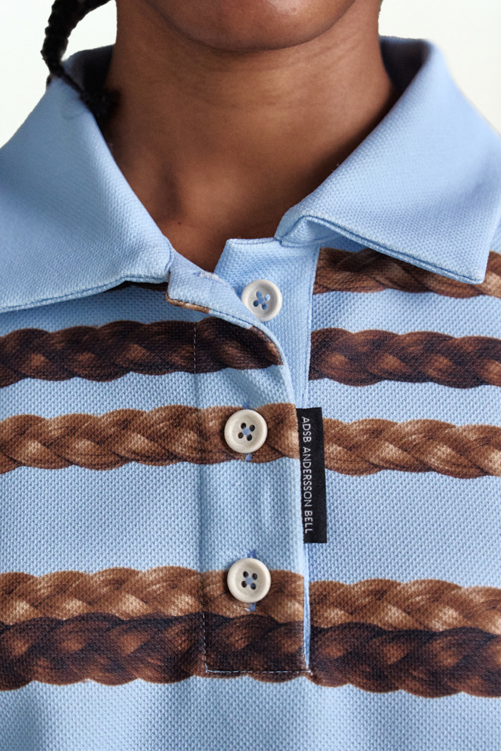 Andersson Bell Hair Braid Stripe Collar T-Shirt