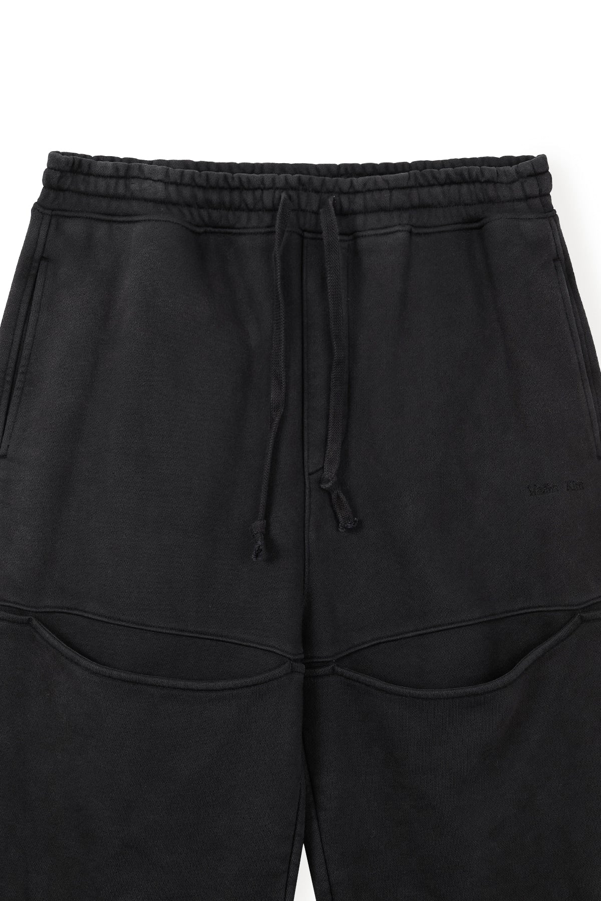 [matinkim] CUT OUT WASHED SWEATPANTS FOR MEN IN CHARCOAL