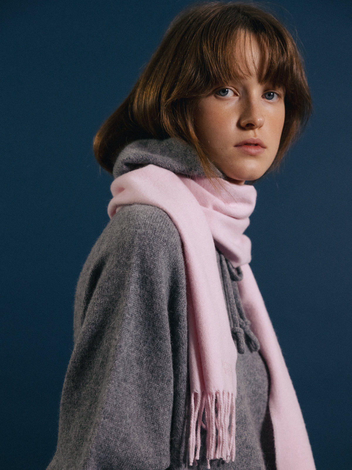 Nothing Written Classic lambswool angora scarf (Baby pink)