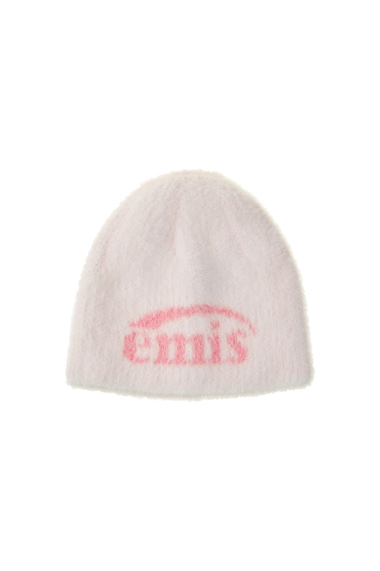 NEW LOGO SHAGGY BEANIE-WHITE