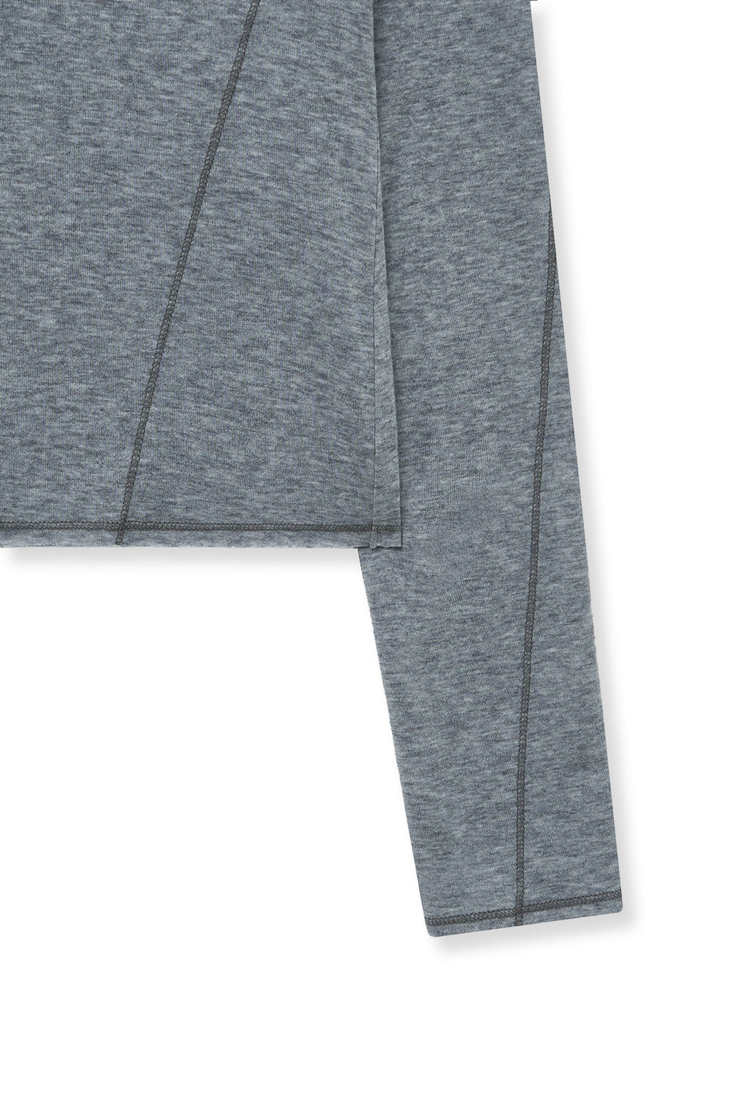 Matinkim Button Slit Half Neck Top IN Grey