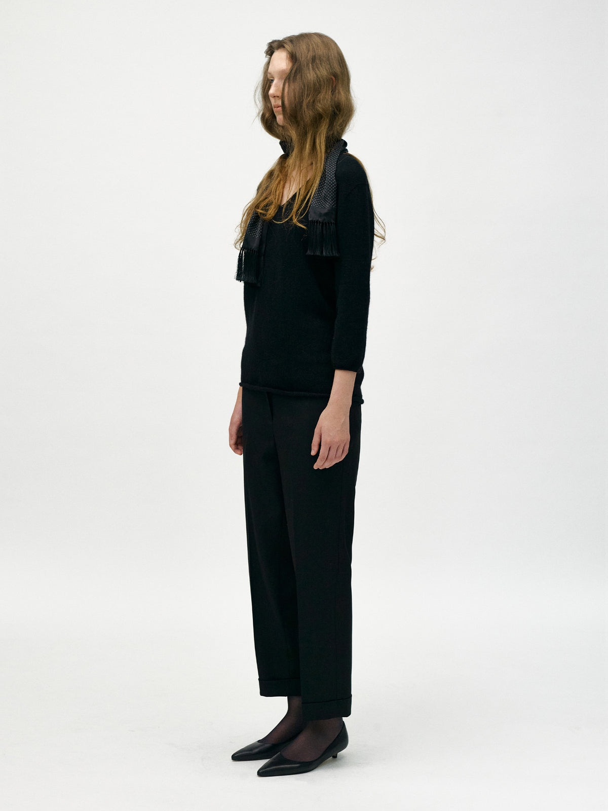 Nothing Written Ellis cuff wool pants (Black)
