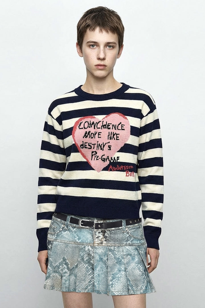 Andersson Bell Girl'S Heart Message Crew-Neck Sweater