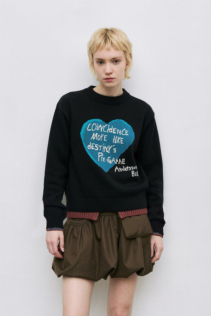 Andersson Bell Girl'S Heart Message Crew-Neck Sweater