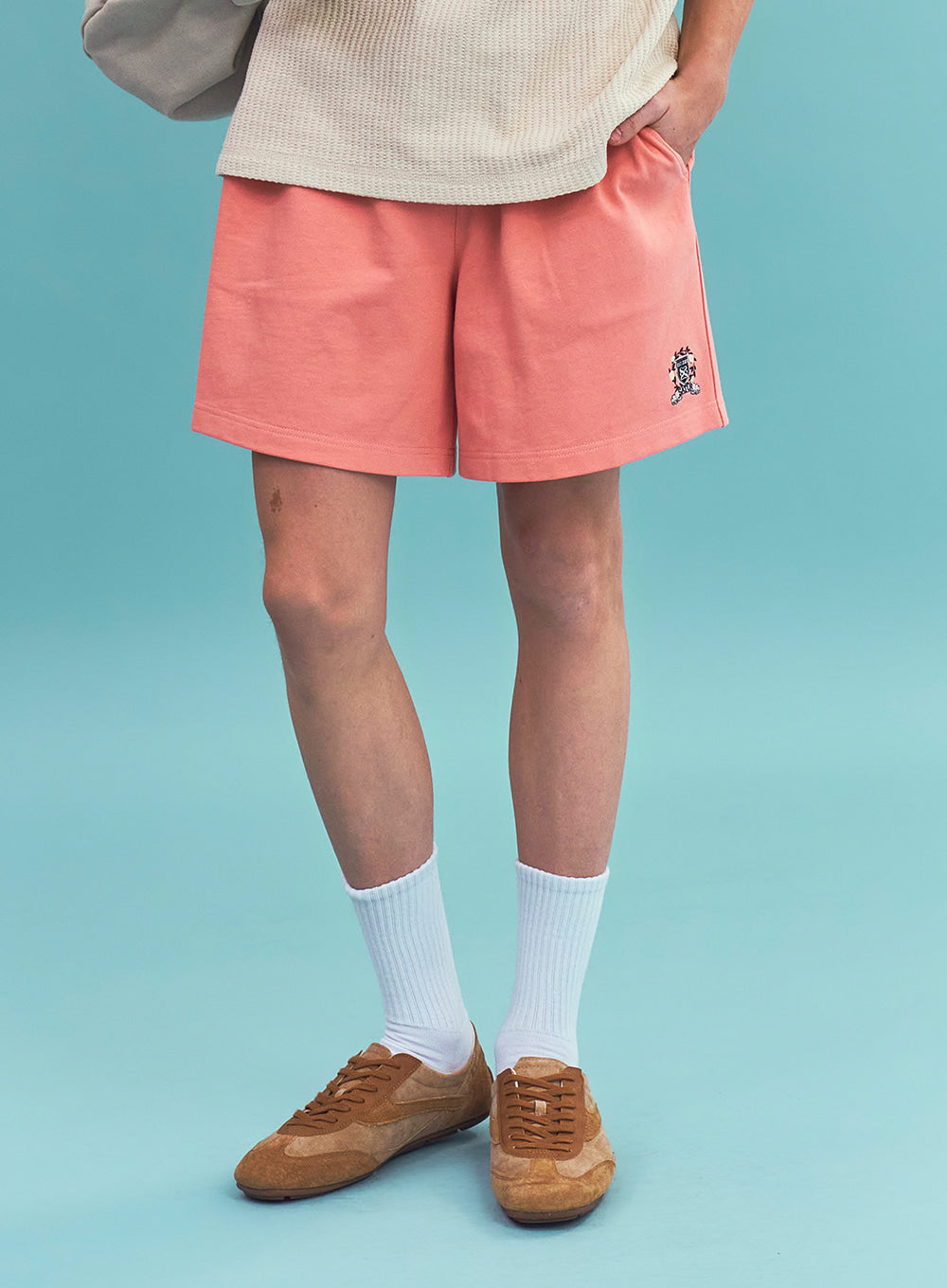 Satur Crest Logo Easy Shorts - Pink
