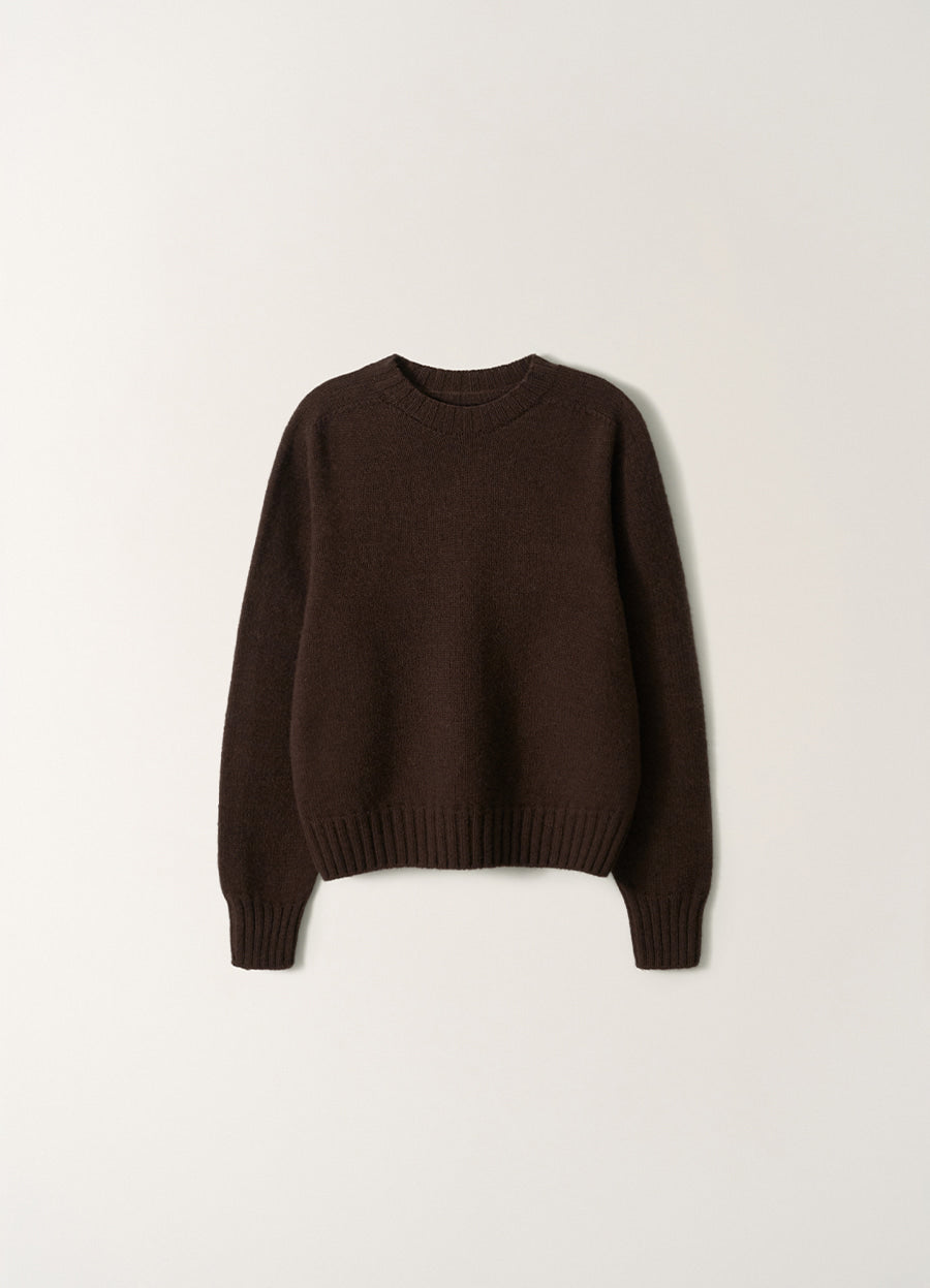 Nothing Written Bunny Wool Pullover Knit (D. Brown)