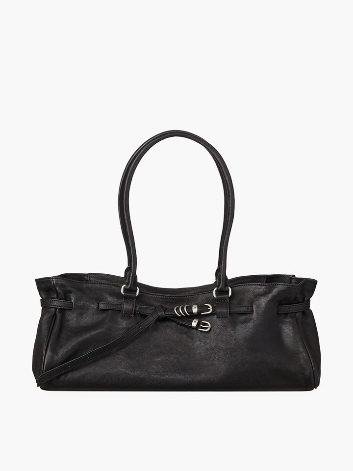 Margesherwood Soft Grandma Shoulder Bag black washed nappa