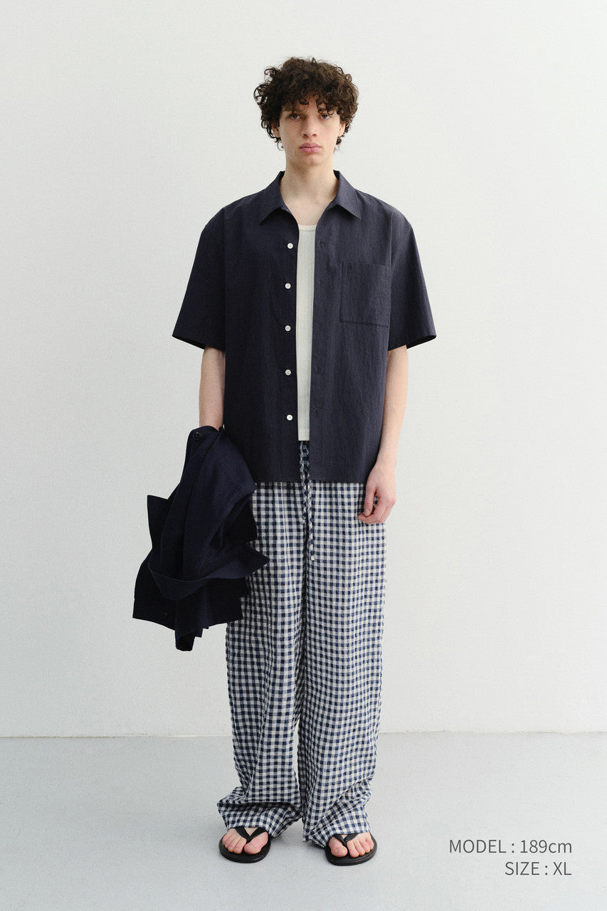 Dunst Unisex Checked Pajama Slacks Navy Check