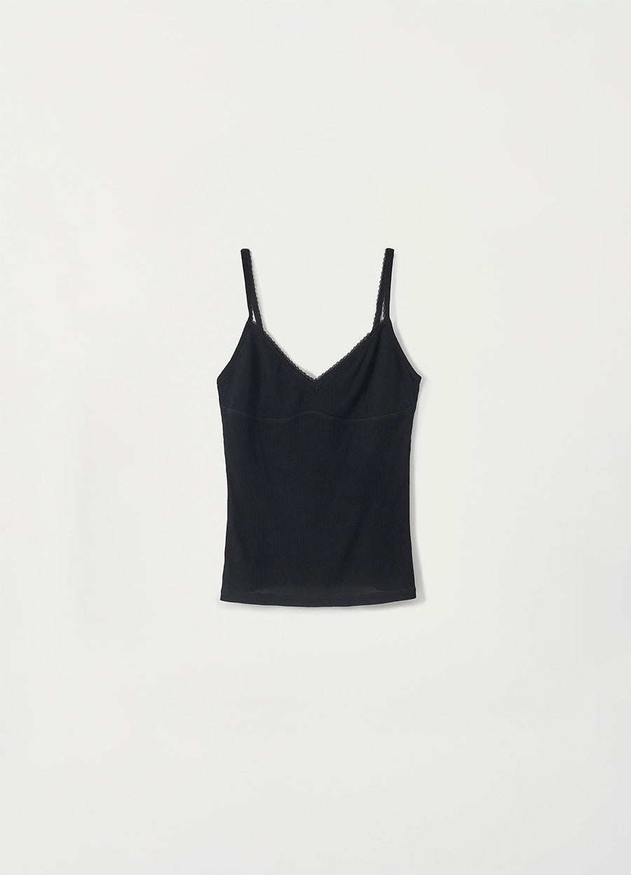 Nothing Written Lace trim cami top (Black)