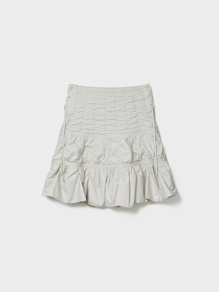 Low Classic Padded Shirring Skirts Greyish Cream