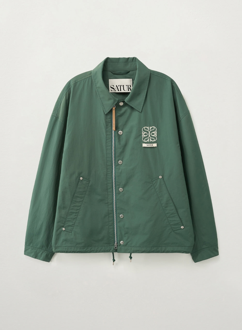 Satur Teo Nylon Blend Coach Jacket - Green