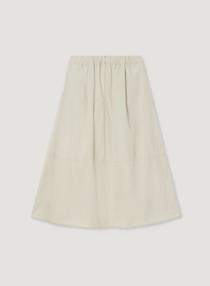 Mango Maniplease Miyu Shirring Skirt Cream