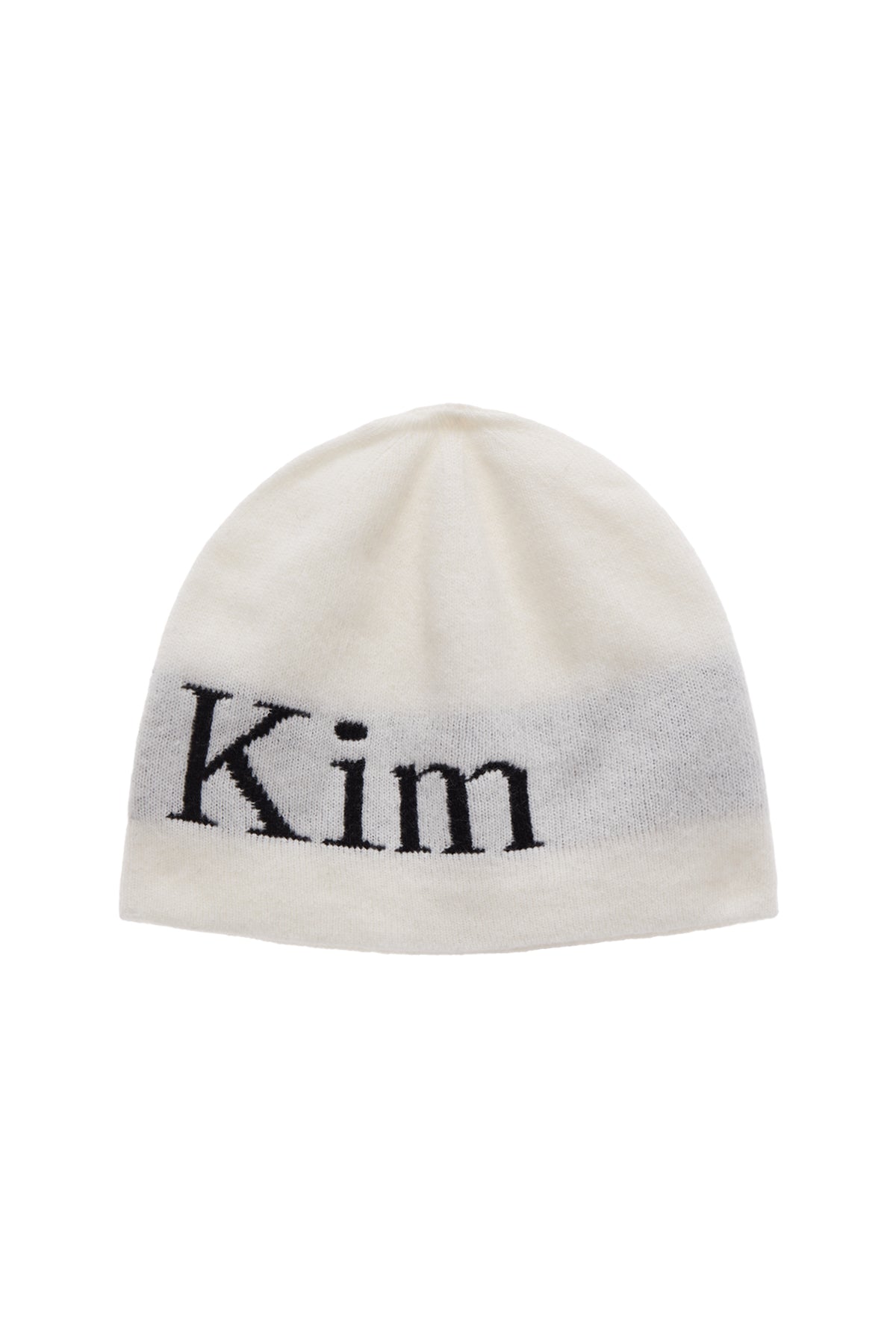 [matinkim] LOGO JACQUARD SHORT BEANIE IN WHITE