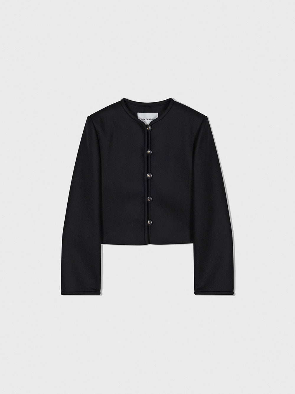Low Classic New Round Neck Short Jacket Black