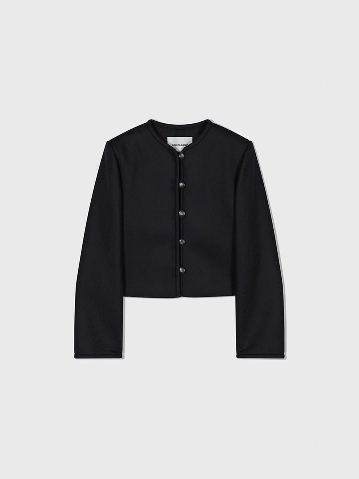 Low Classic New Round Neck Short Jacket Black