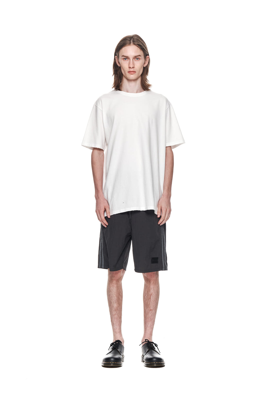 Matinkim Side Point Nylon Half Shorts For Men IN Black