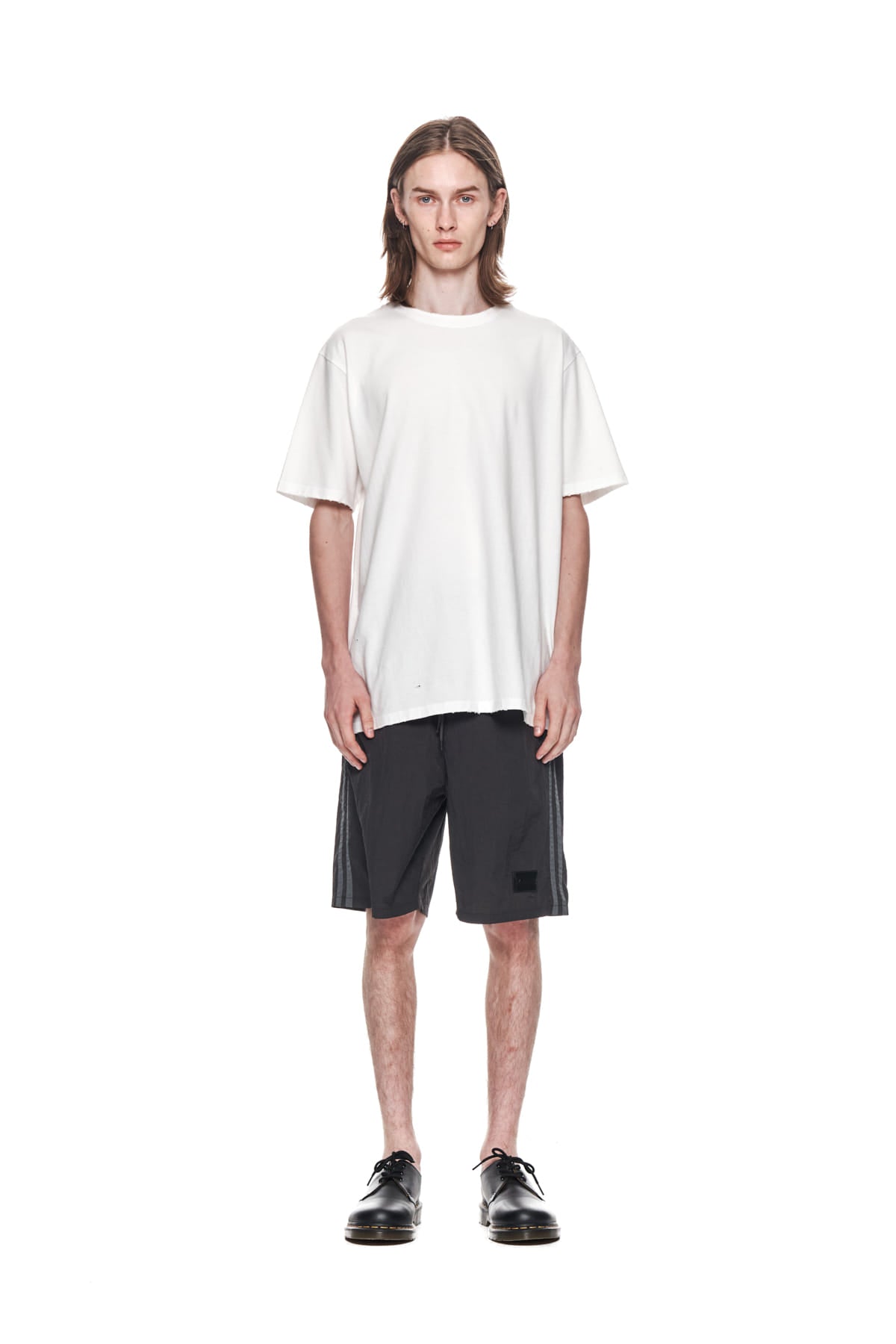 Matinkim Side Point Nylon Half Shorts For Men IN Black