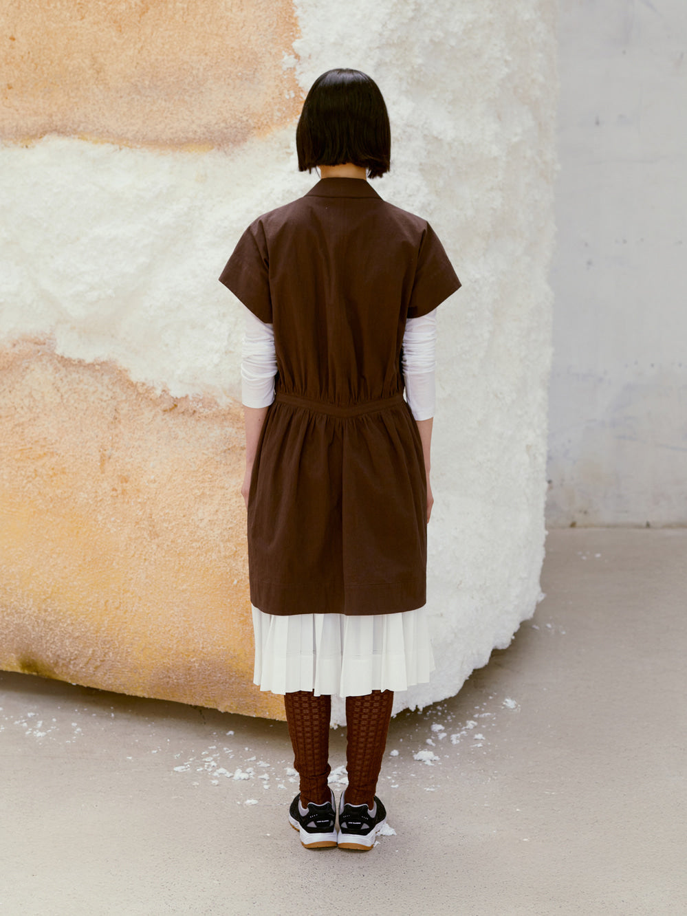 [Low Classic] Flared Mini Dress_Brown