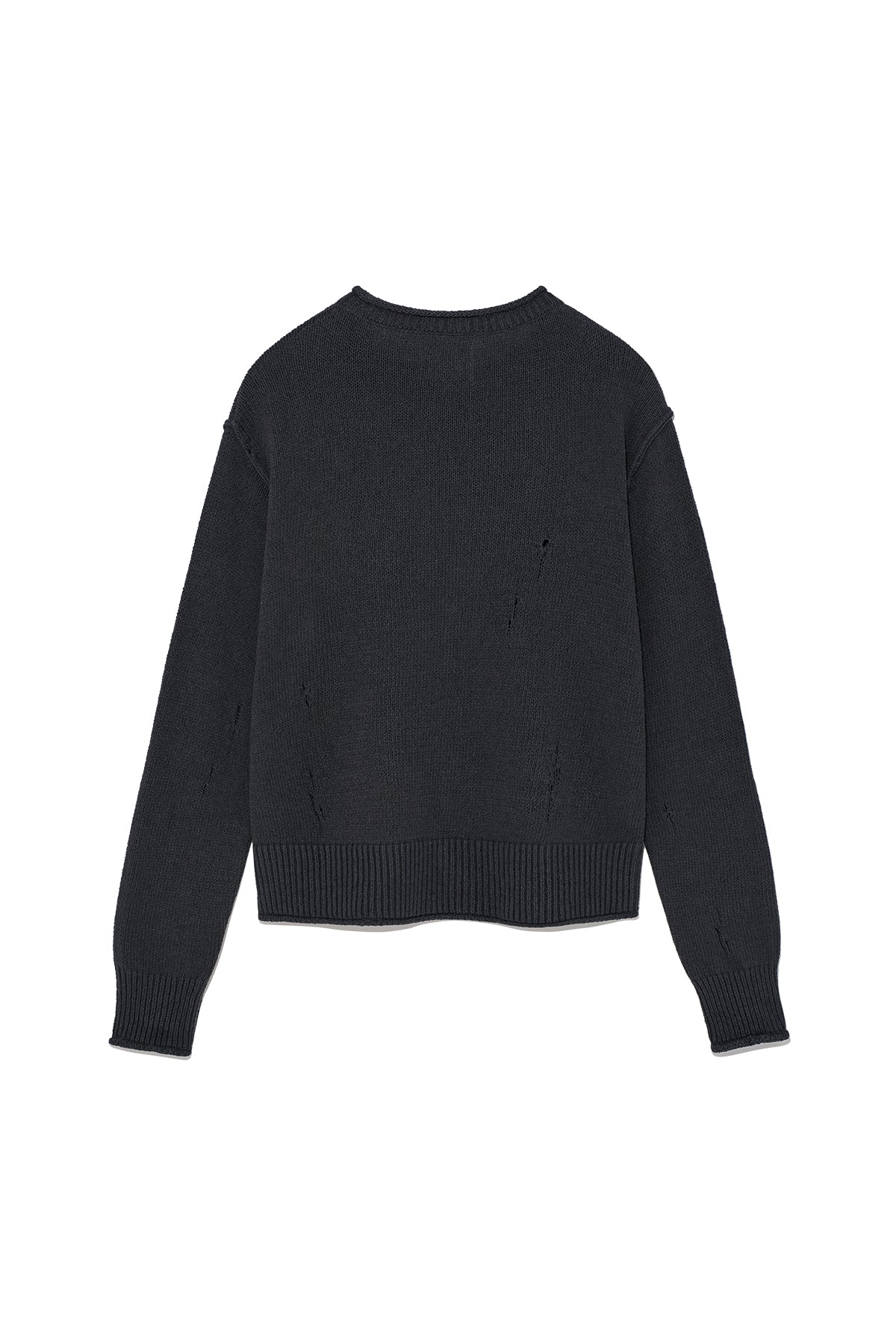 [matinkim] CRACK LOGO VINTAGE KNIT PULLOVER FOR WOMEN IN CHARCOAL
