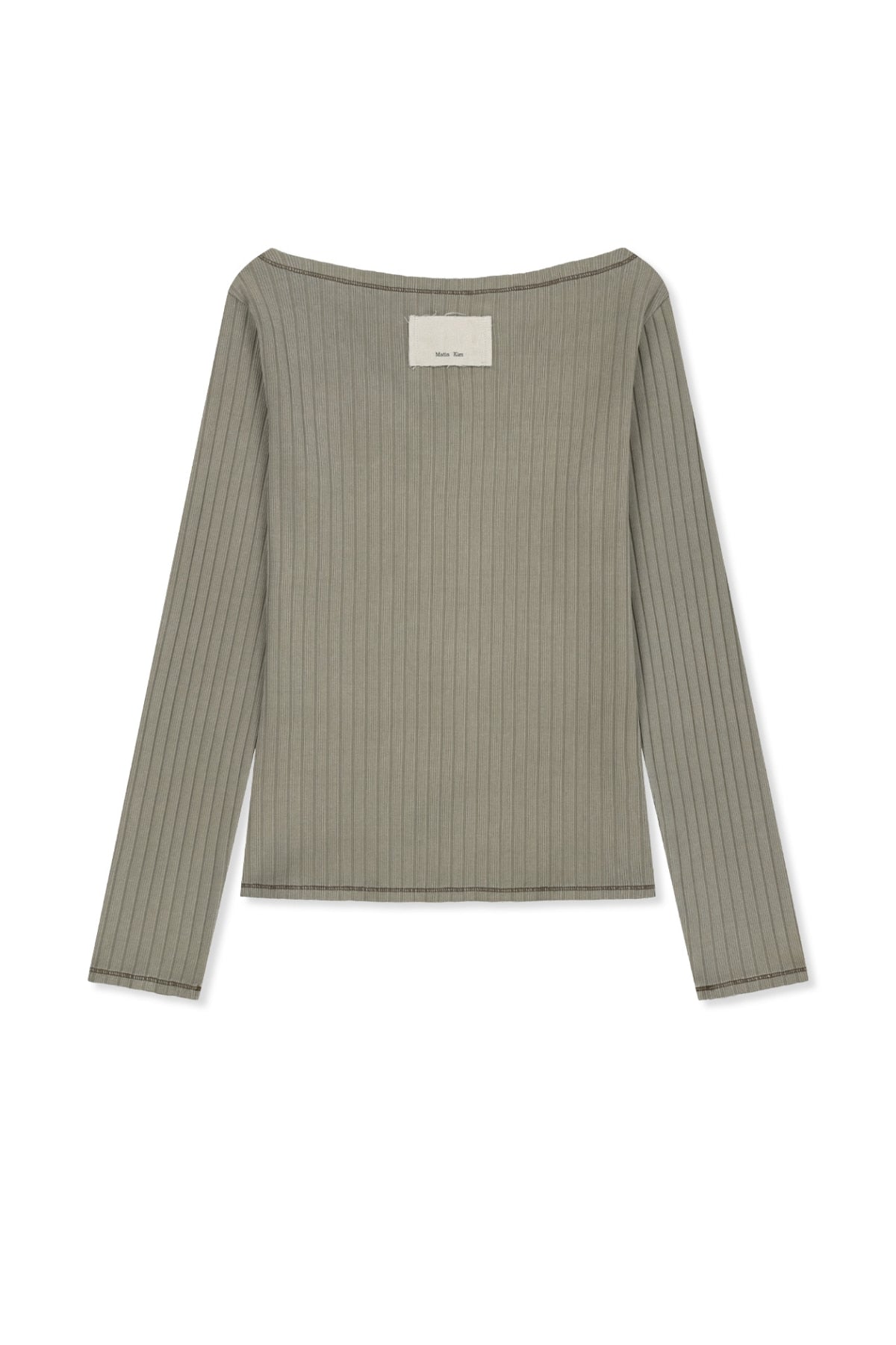 Matinkim Vintage Washed Ribbed Snap Top IN Light Khaki