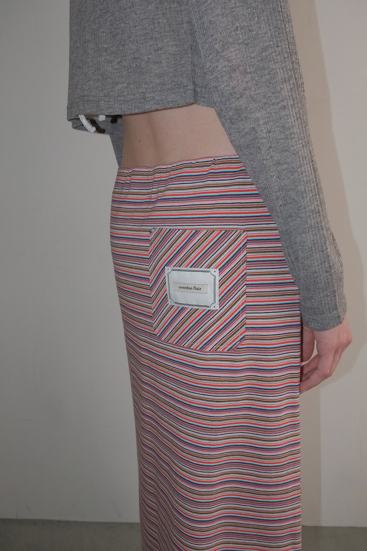 Overdueflair Vintage Stripe Maxi Skirt Pink