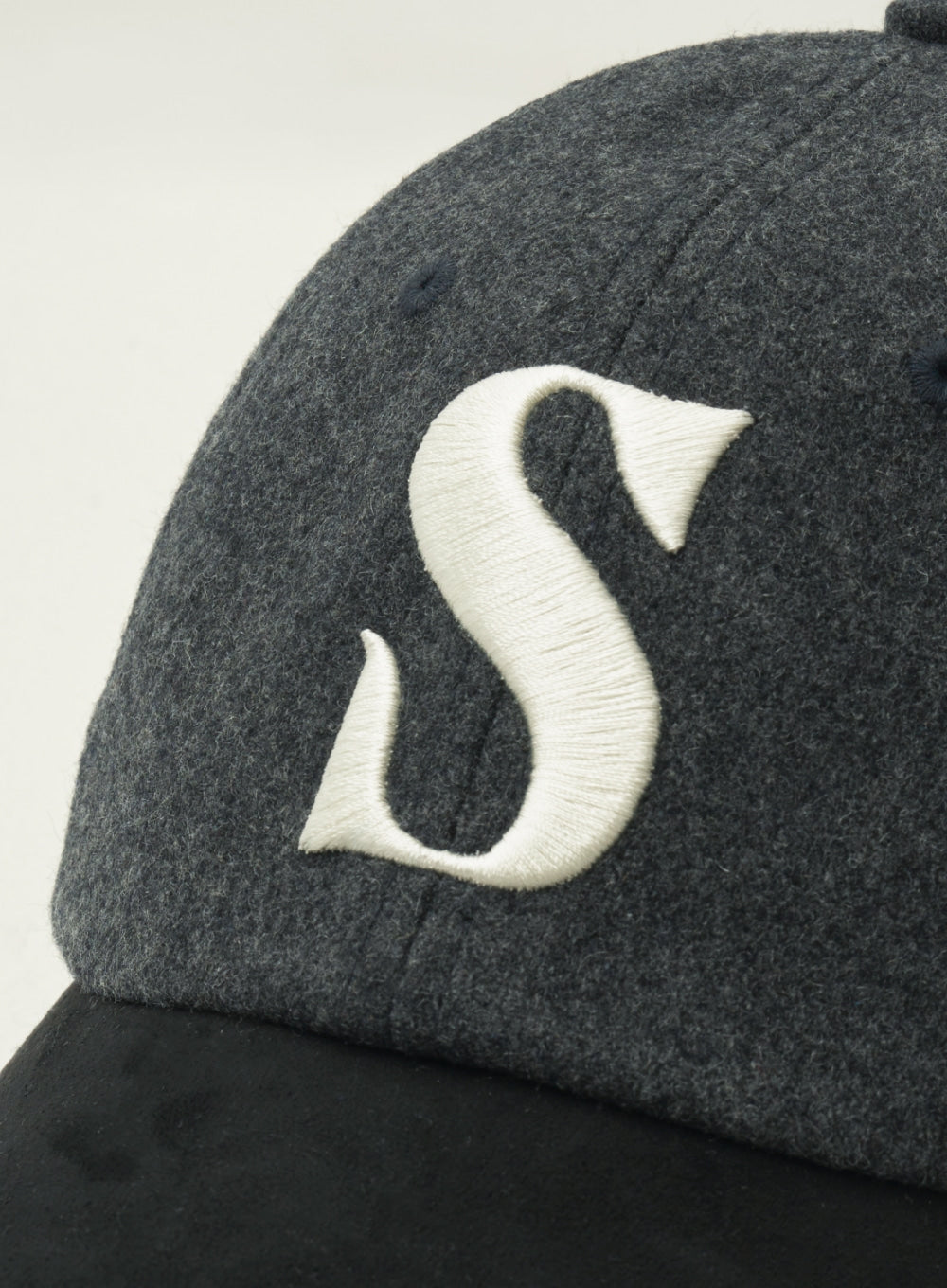 [satur] Wool Faux Suede Casual Ball Cap - Black