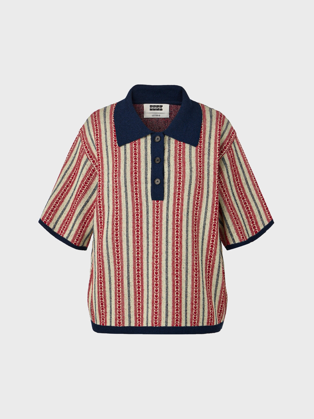 EENK Jacquard Knit Top - Red