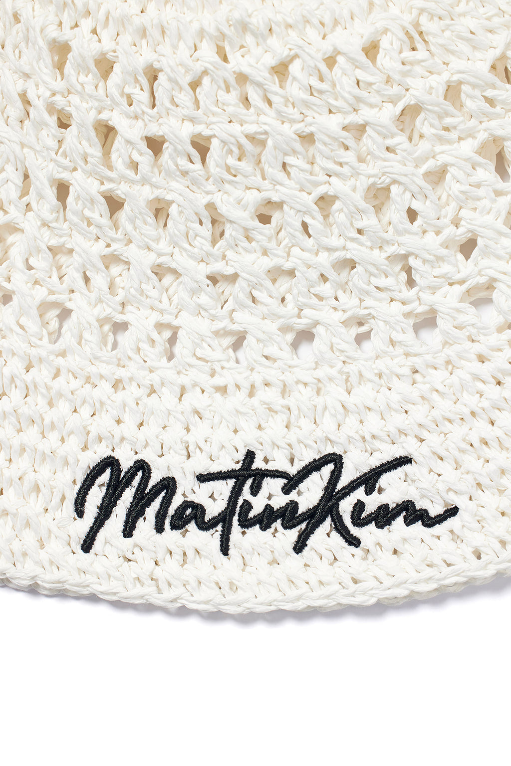 Matinkim Matin Kim Matin Paper Knit Bucket Hat IN White