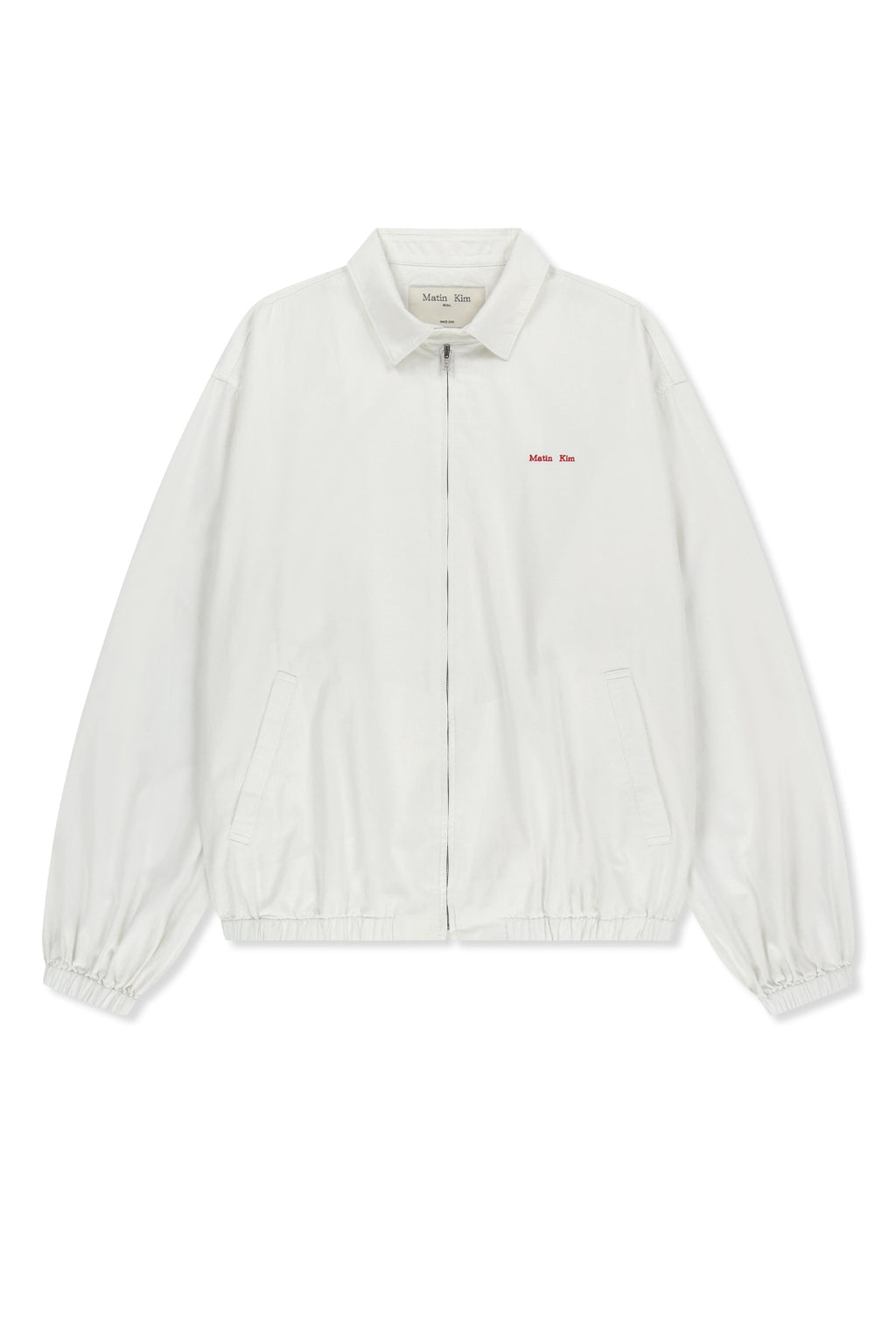 Matinkim Small Logo Cotton Zip UP Jumper IN White