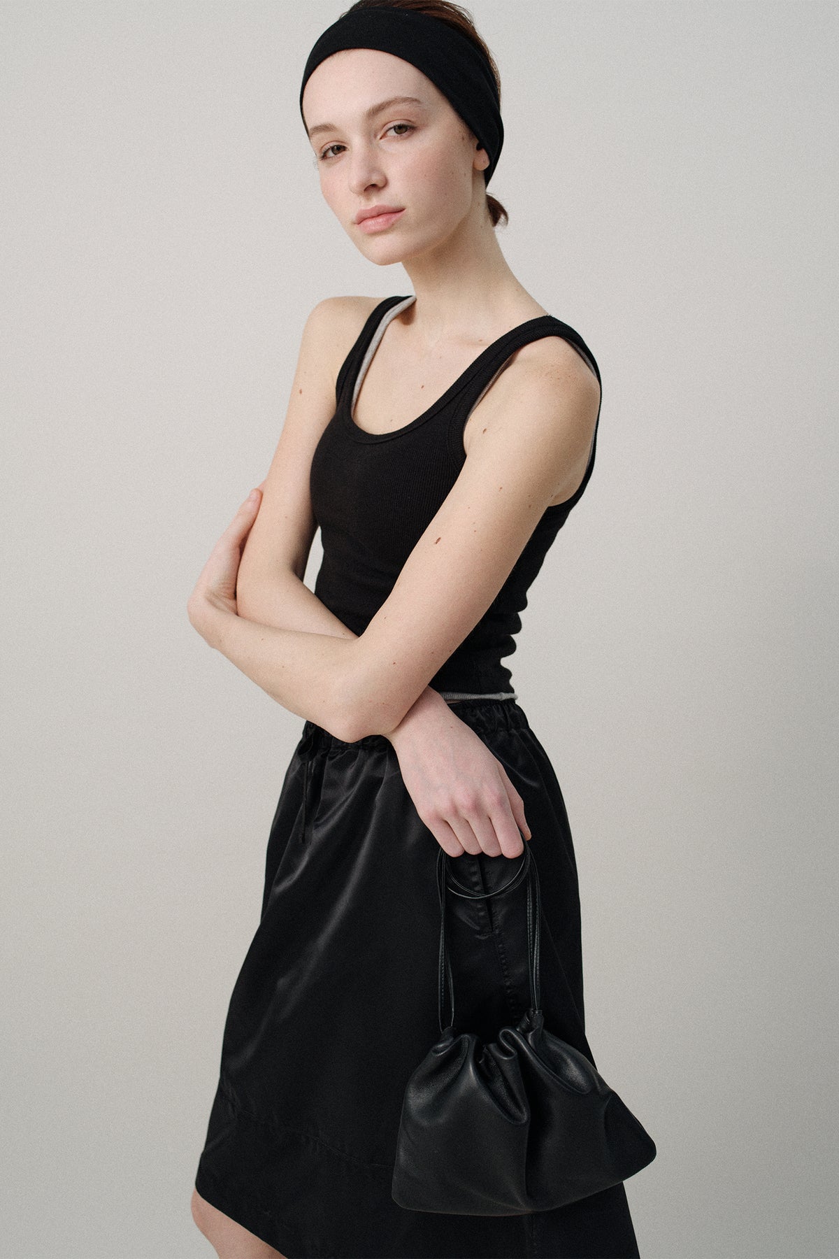 Nothing Written Curved rib tank (Black)