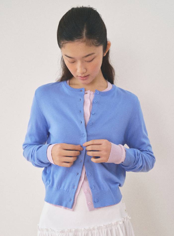 Mango Maniplease Molli Round Cardigan Blue