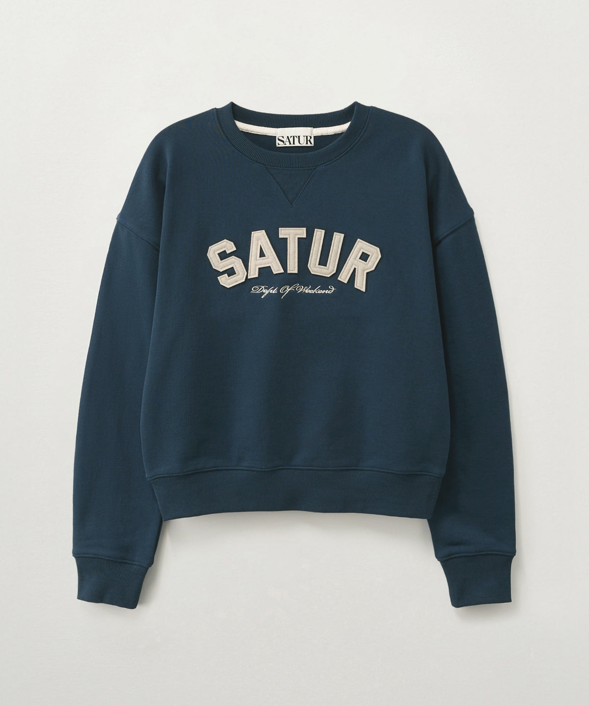 Satur (W) Lugo Basic Crop Sweatshirt - Navy